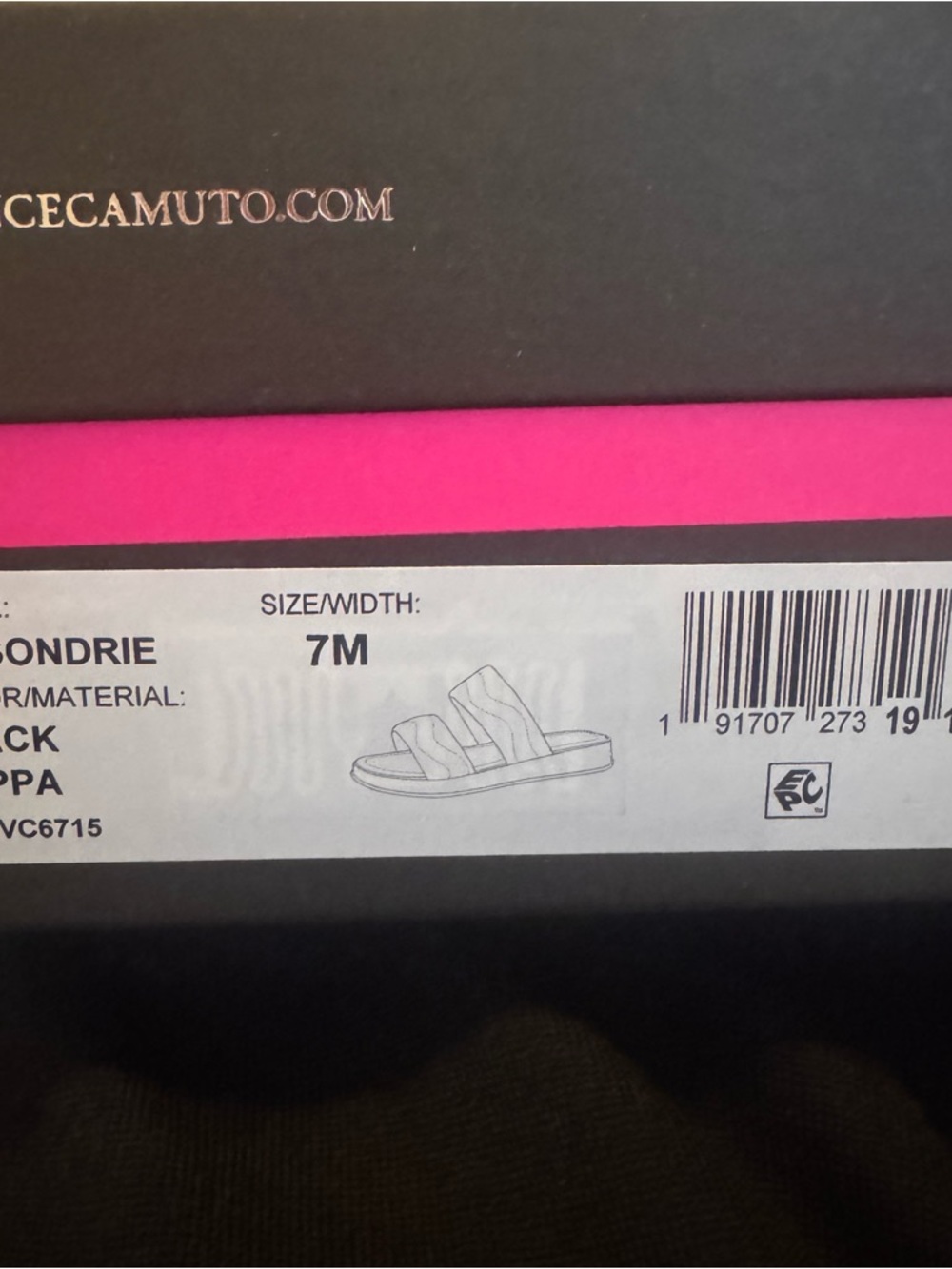 NWT Vince Camuto Sondrie Sandal in Black Napa - Size 7 - In box - Picture 8 of 8